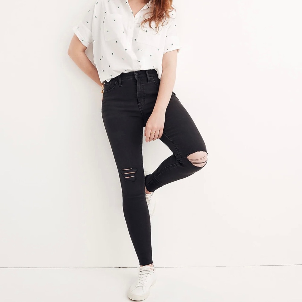 NWT Madewell 9” Mid-Rise Skinny Jeans in Black Sea: Size 26 Tall